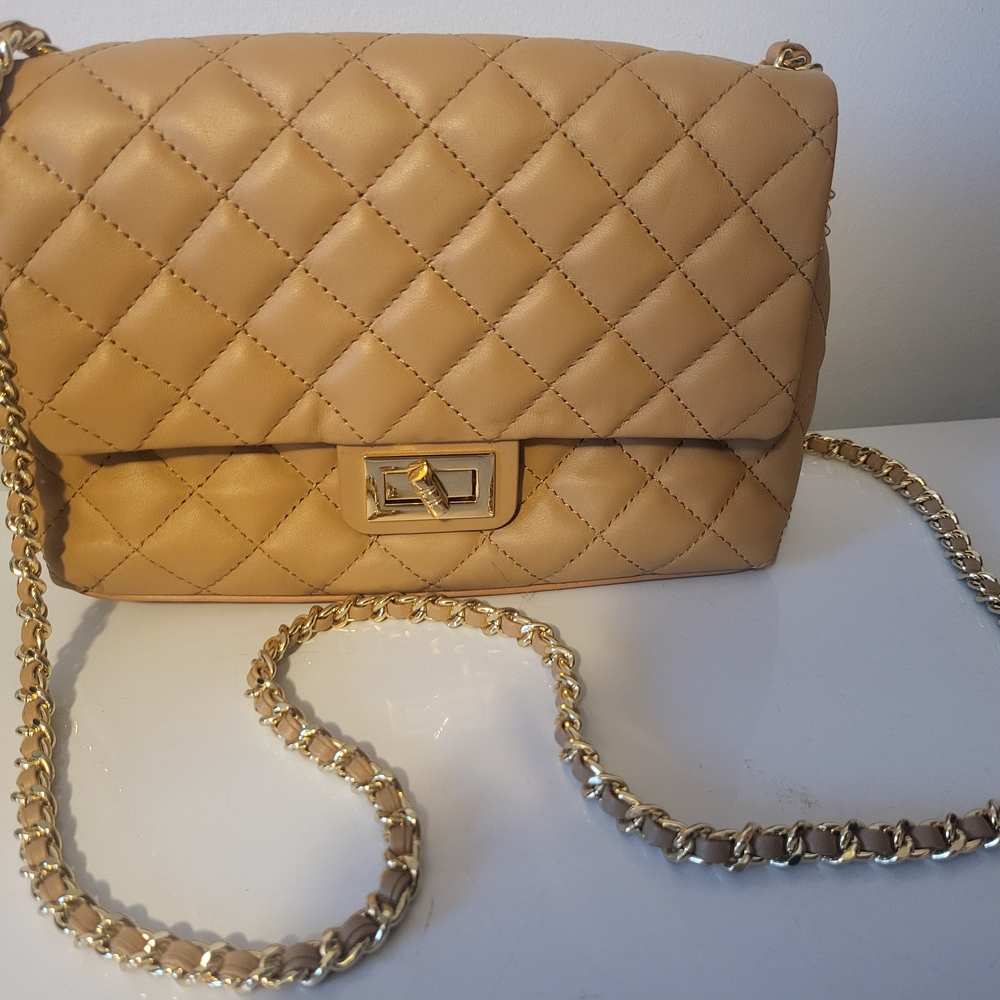 G by Giuliana Quilted Beige Crossbody Bag